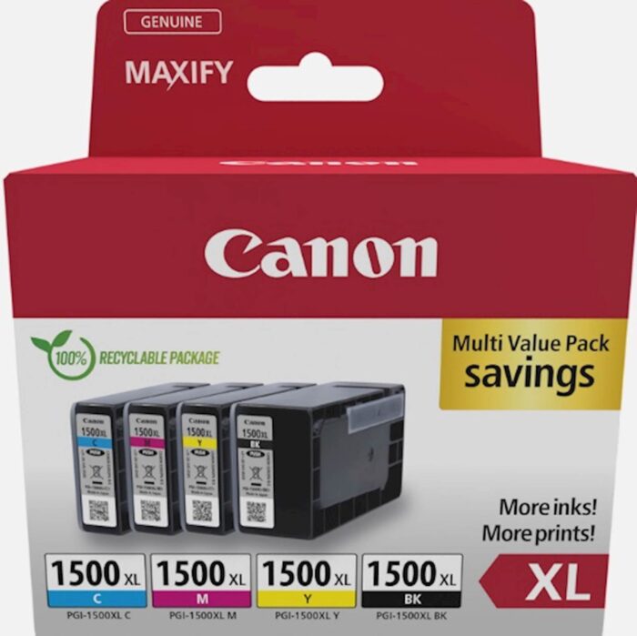 KOMPLET CANON PGI-1500XL MULTI CYAN, MAGENTA, RUMENA, ČRNA MAXIFY