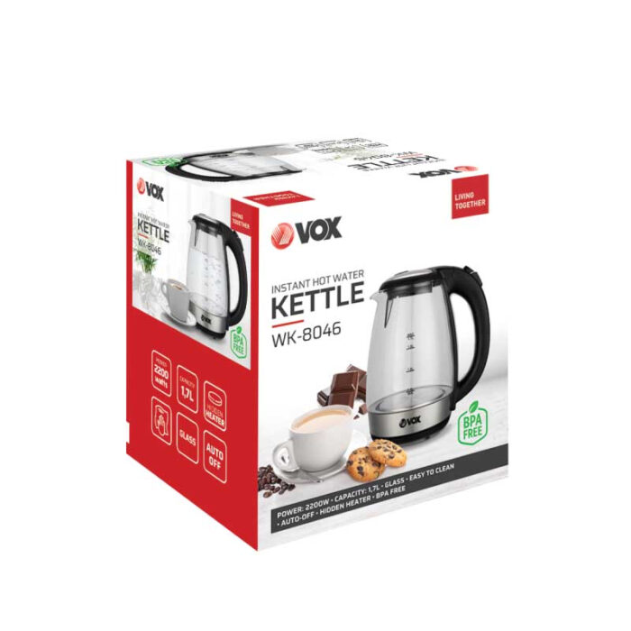 VOX Grelnik vode WK-8046 [1,7 L, steklo, LED osvetlitev] - Image 3