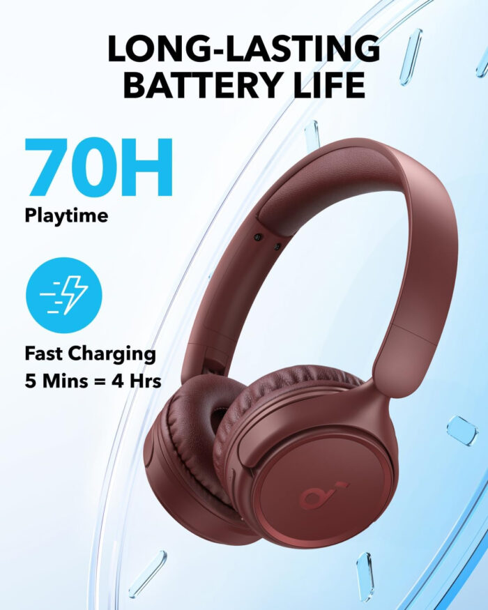 Anker Soundcore H30i naglavne Bluetooth slušalke, rdeče - Image 4