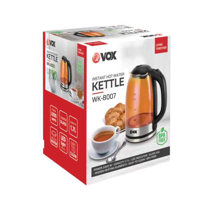 VOX Grelnik vode WK-8007 [1,7 L, steklo, LED osvetlitev] - Image 3