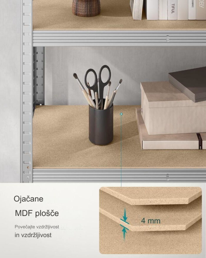 SONGMICS Regal 180 x 90 x 40 cm srebrna,GLR40SV - Image 4