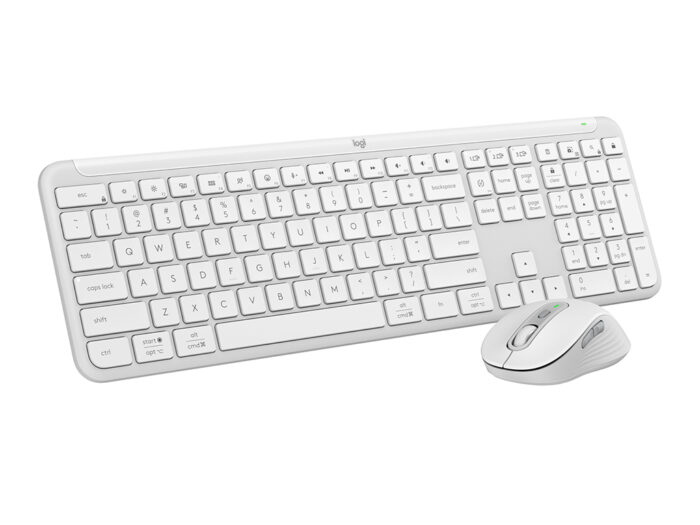 Logitech MK950 Slim brezžični komplet, Bolt-bela barva