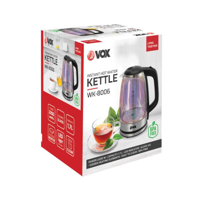 VOX Grelnik vode WK-8006 [1,7 L, steklo, LED osvetlitev] - Image 3