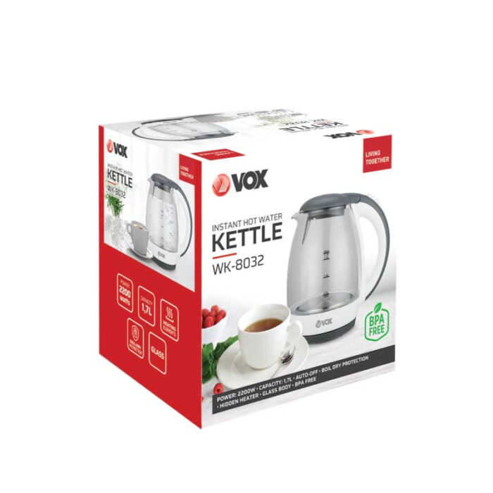 VOX Grelnik vode WK-8032 [1,7 L, steklo, LED osvetlitev] - Image 3