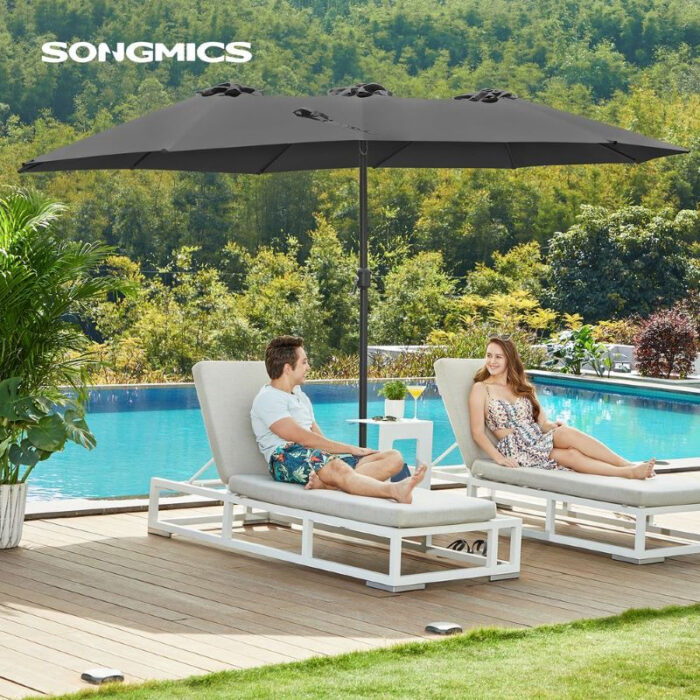 SONGMICS Senčnik velik 460 x 270 cm siv, GPU36GY - Image 3