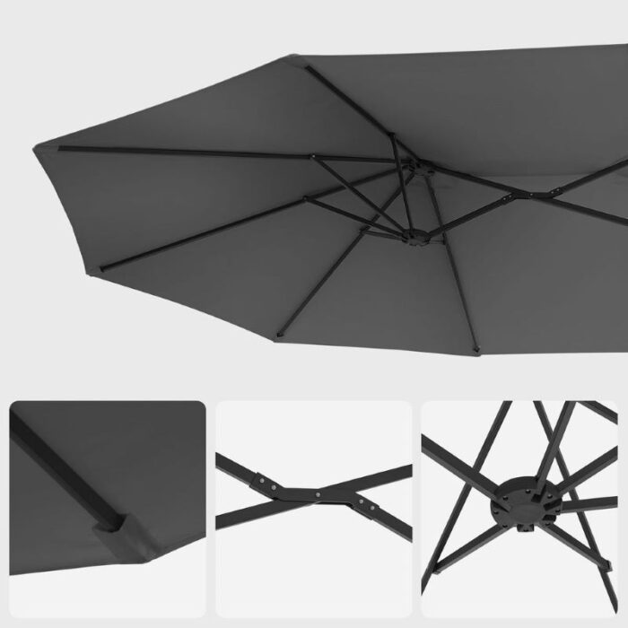 SONGMICS Senčnik velik 460 x 270 cm siv, GPU36GY - Image 5