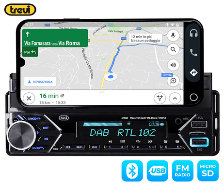 TREVI SCD 5753 DAB avto radio, 1DIN, FM Radio, Bluetooth, 4x40W, MP3 / USB /