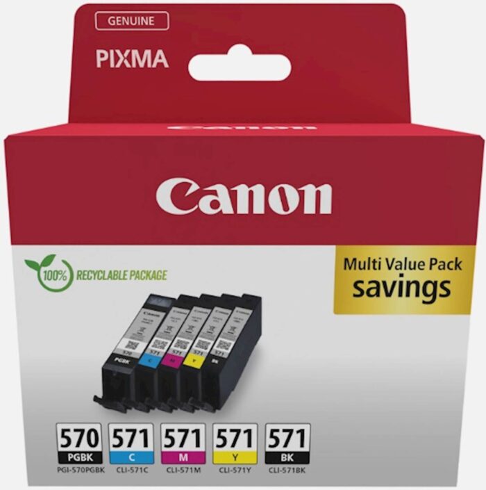 KOMPLET CANON PGI-570 / CLI-571 MG5750 MULTI (ČRN,PIGMENT ČRN, CYAN, MAGENTA,