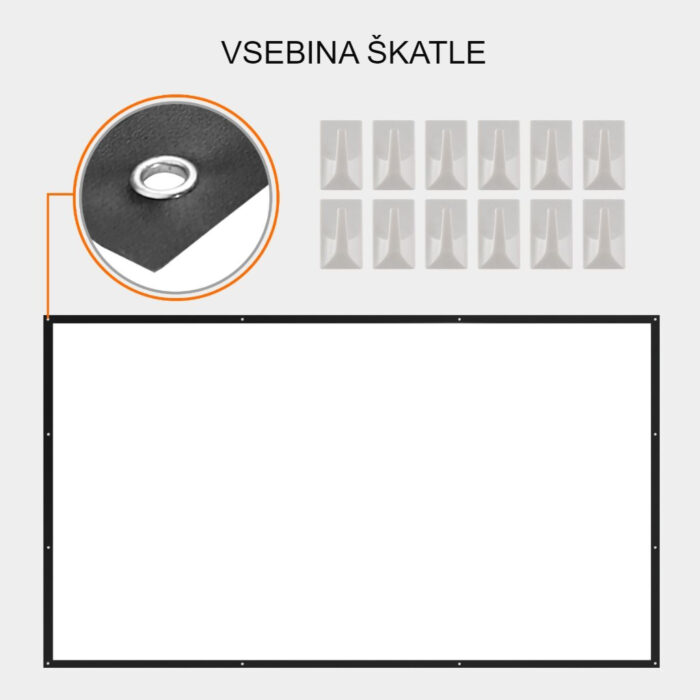 100" zložljivo projekcijsko platno - Image 4