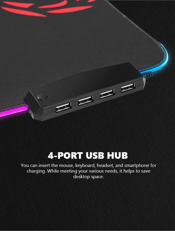 MARVO MG011 LIGHTING PODLOGA ZA MIŠKO MIŠKO + 4 PORT HUB - Image 5