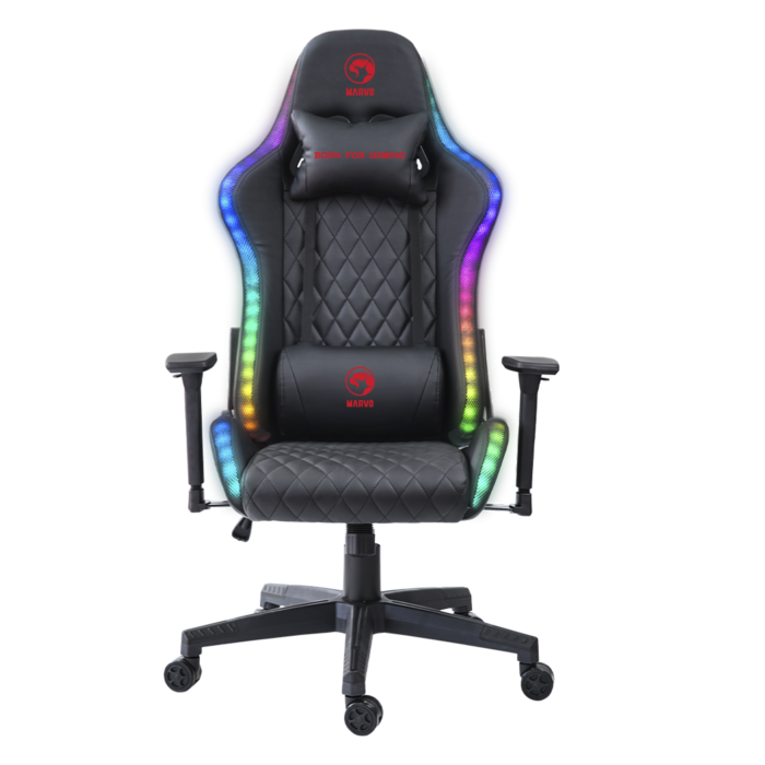 GAMING STOL - MARVO CH-35BK RGB ČRNE BARVE