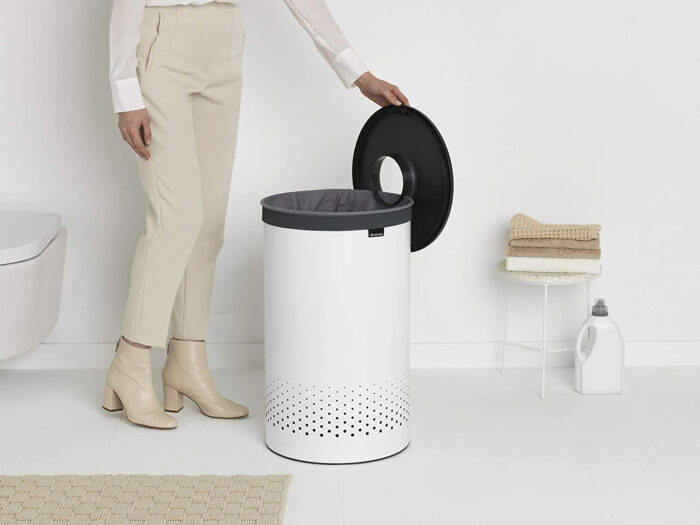 Brabantia koš za perilo 60L okrogel, bel - Image 6