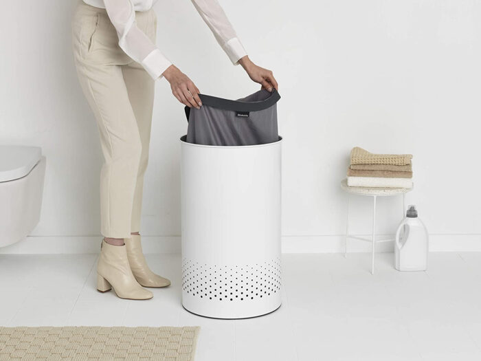 Brabantia koš za perilo 60L okrogel, bel - Image 3