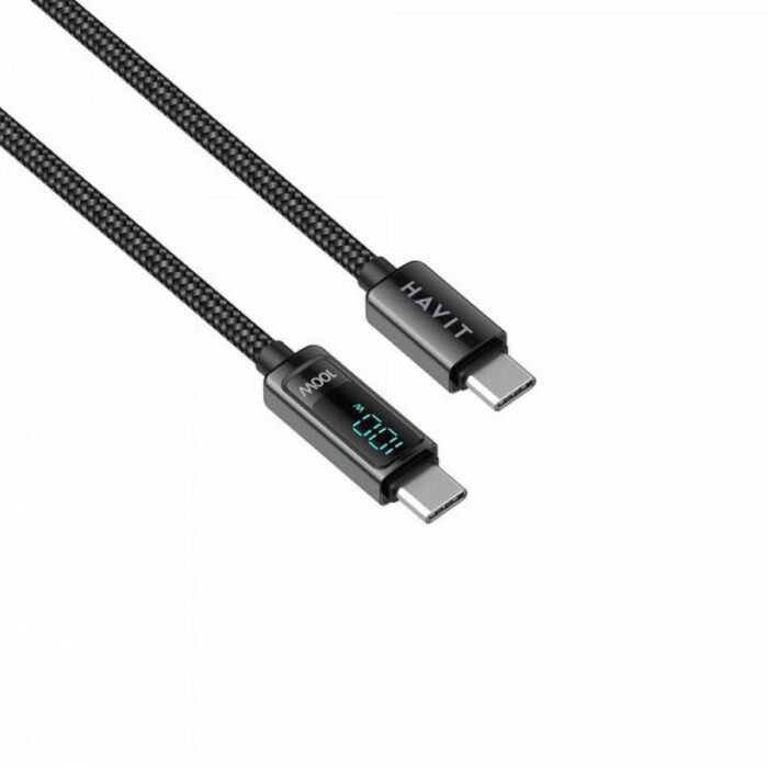 HAVIT kabel za polnjenje USB-C na USB-C z LCD 100W, 2M - Image 3