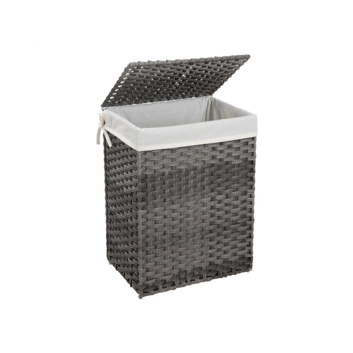 SONGMICS Košara za perilo Ratan 90L siva, LCB51WG