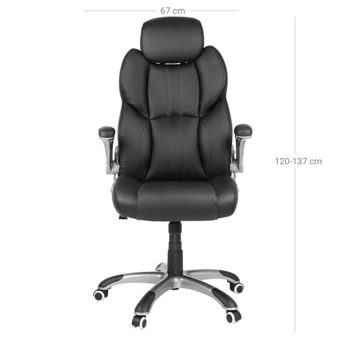 SONGMICS pisarniški stol, črn, OBG65BK - Image 6