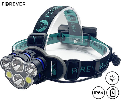 FOREVER ULTRA naglavna LED svetilka, 6W, 500 lumnov, več načinov svetenja,