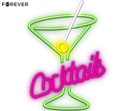 FOREVER Cocktails NEON LED luč, dekorativna, prilagodljiva svetlost,