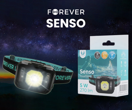 FOREVER SENSO naglavna LED svetilka, 3W, lumnov, 4 načini svetenja, polnilna - Image 6