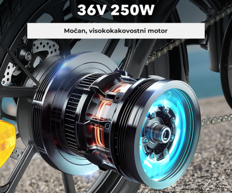 Električno zložljivo kolo ISINWHEEL U3, 16" pnevmatike, 250W motor, do 55km, do - Image 3