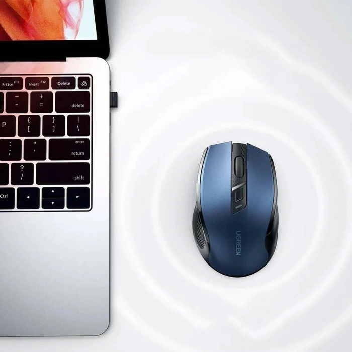 Brezžična miška UGREEN Bluetooth 5.0 in 2,4 Ghz z USB sprejemnikom - modra - Image 6
